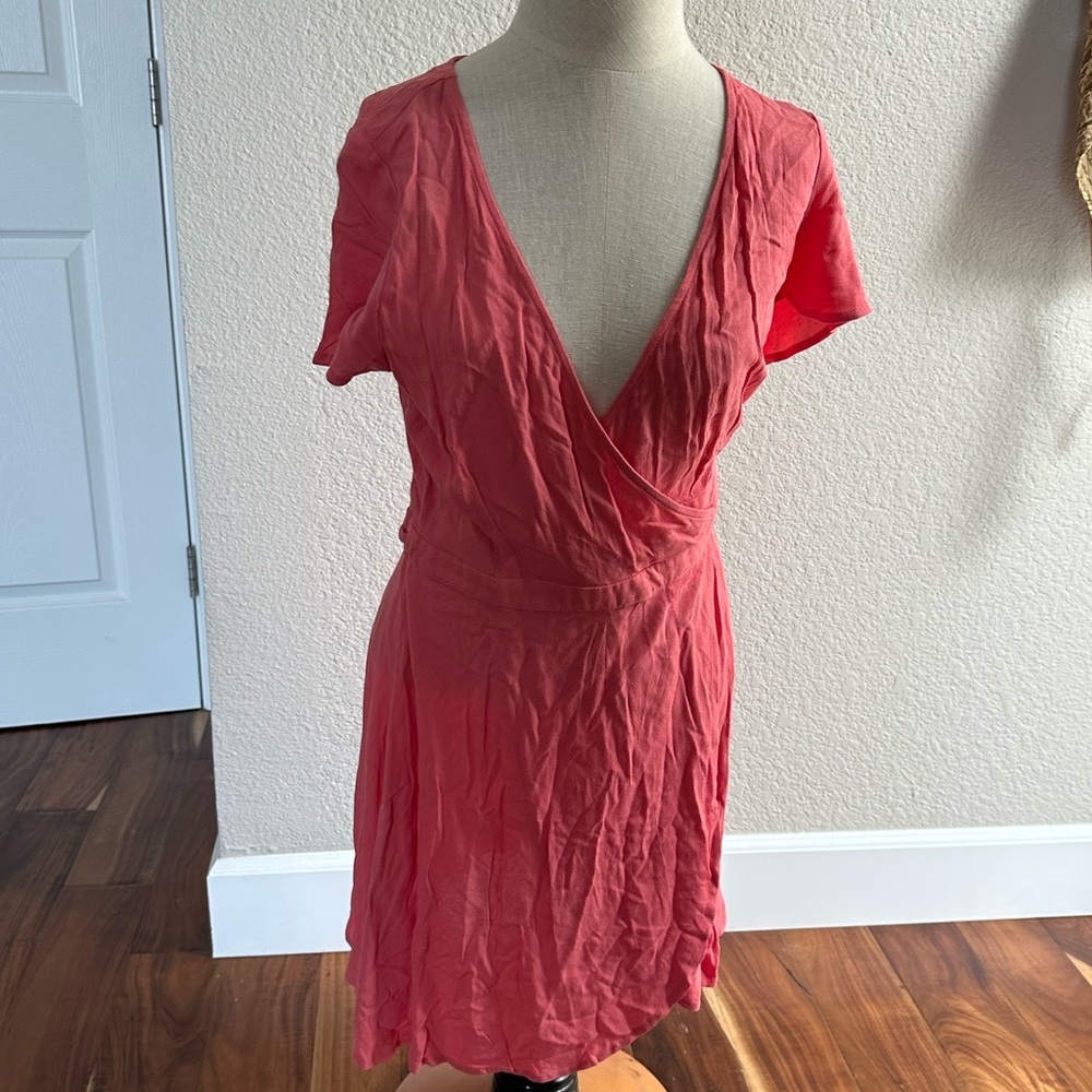 Forever 21 wrap around coral dress